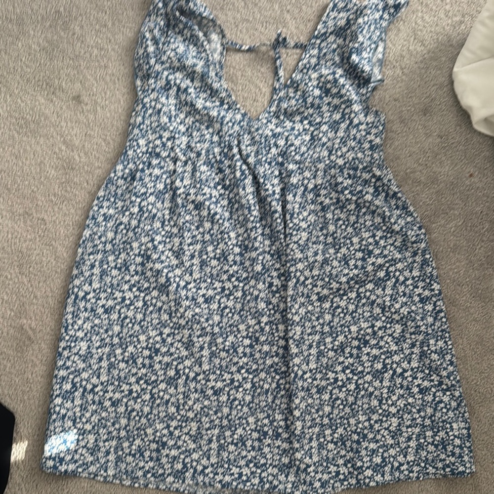 SHEIN Blue and White Floral Dress
